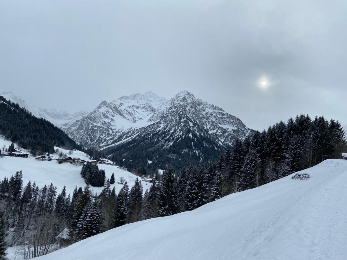 Wildentallift in Austria - a snow covered mountain with trees and mountains in the background.
