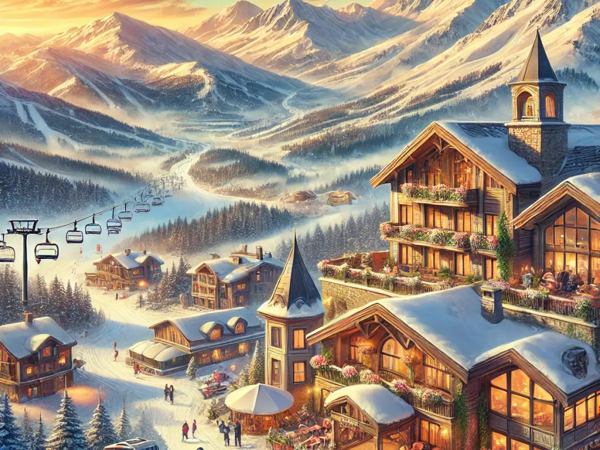 Elmadağ in Turkey - a mountain village in the middle of a snowy landscape.