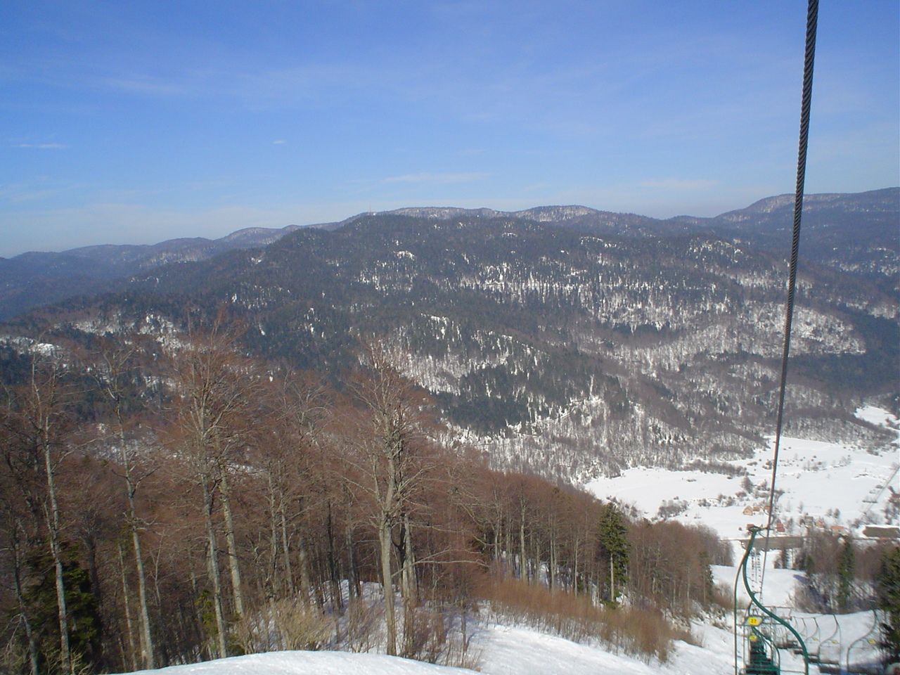 Velebno in Croatia - a view of the mountains from a ski lift.