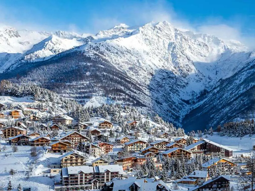 Auron in France - a snowy village in the alps.