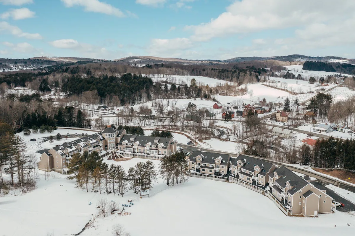 Ascutney Mountain in USA - the view from the top of the hill in winter.