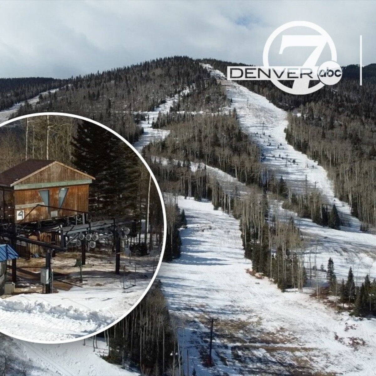 Ascutney Mountain in USA - a ski slope with a ski lift going down it.