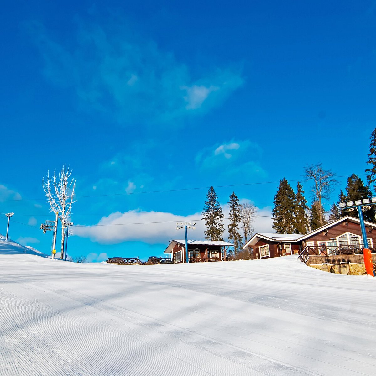 Tseleevo in Russia - a view of a snow covered ski slope.