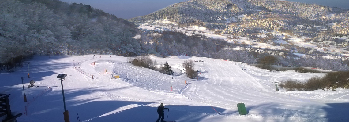Passo Penice in Italy - a view from the top of a ski slope.
