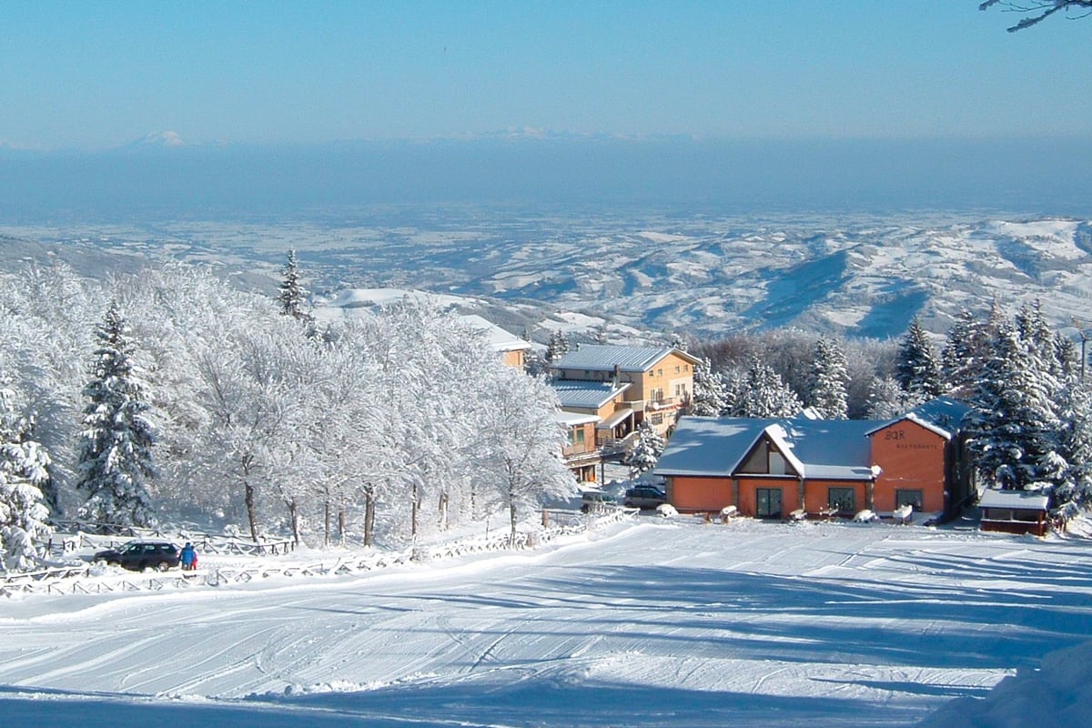 Passo Penice in Italy - the view from the top of the mountain in winter.