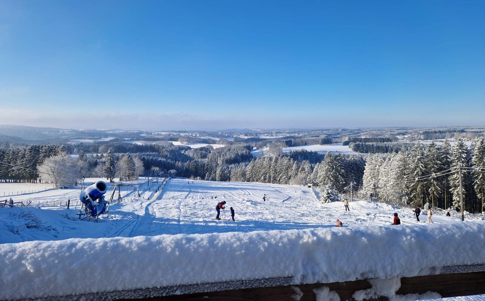 Mont des Brumes in Belgium - the view from the top of the mountain in winter.