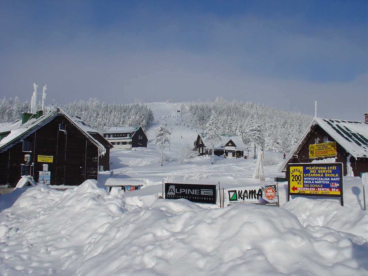 Dolní Dvůr in Czech Republic - snow on the ground.