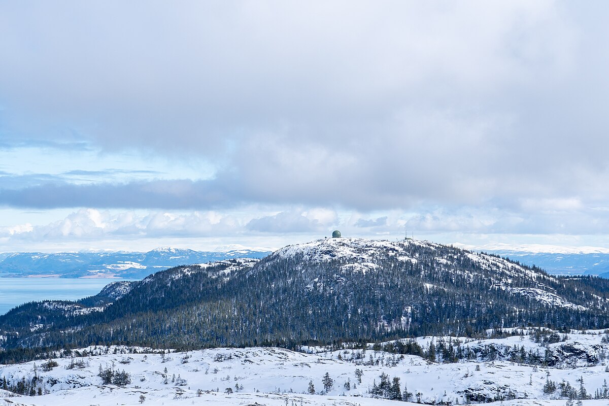 Gråkallen in Norway - the view from the top of the mountain in winter.