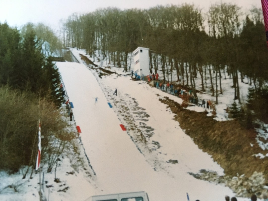 Hartenrod in Germany - a truck driving down a snow covered hill.