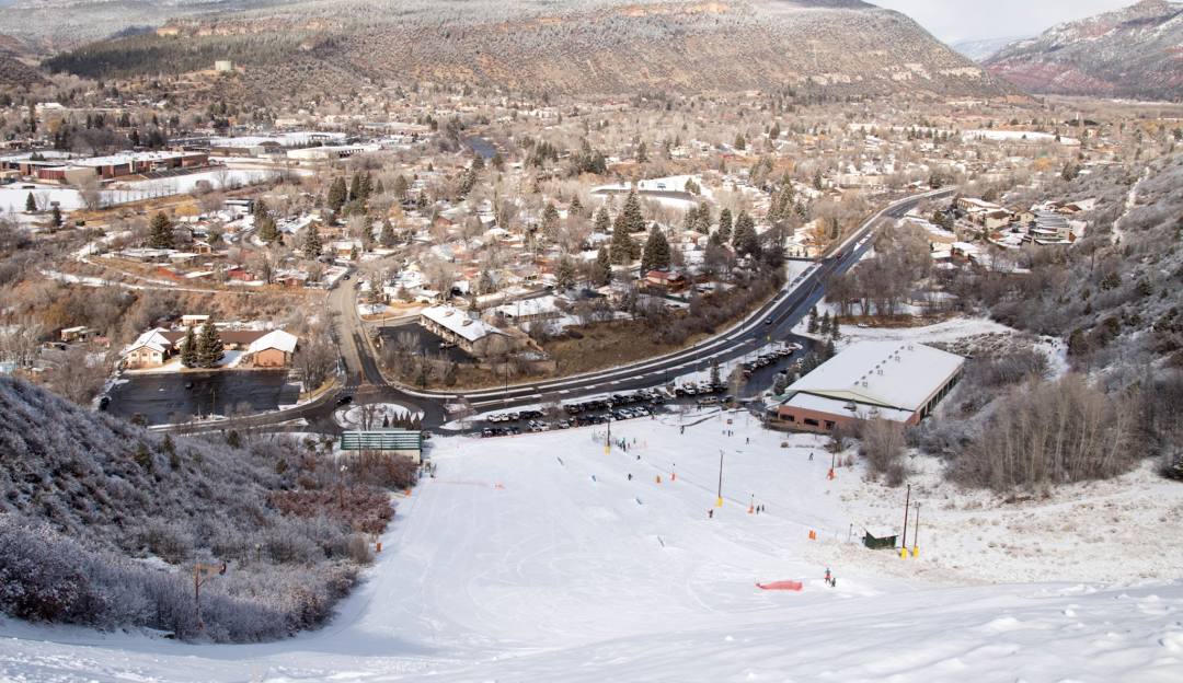 Chapman Hill – Durango in USA - a city in the mountains covered in snow.