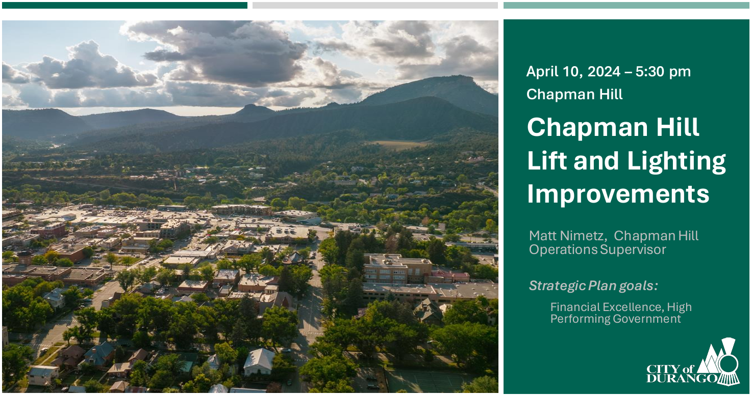 Chapman Hill – Durango in USA - an aerial photo of a city with mountains in the background.