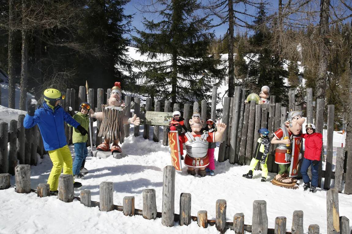 Galsterberg – Pruggern in Austria - a group of children playing in the snow.