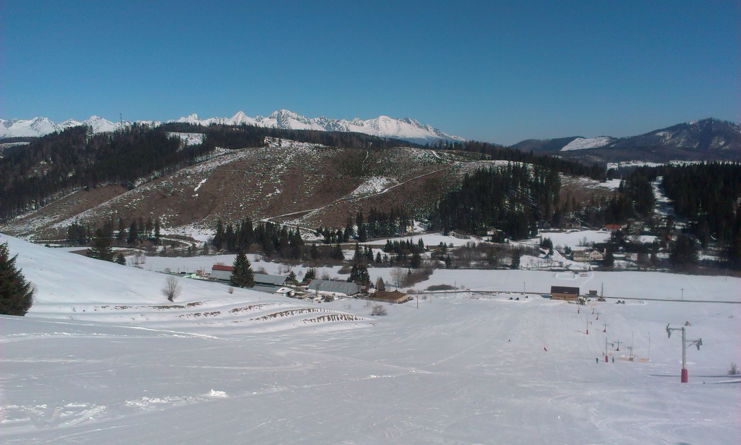Ski Park Liptovská Teplička in Slovakia - the view from the top of the mountain.