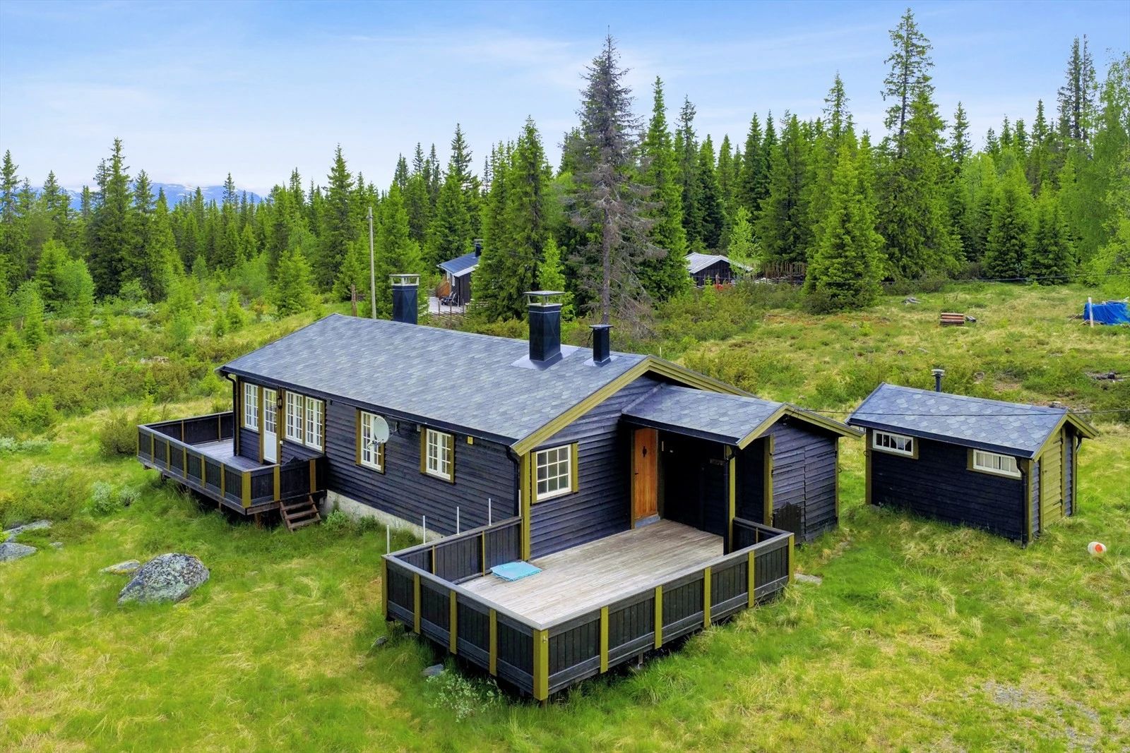 Fjellsyn in Norway - a small cabin in the middle of a forest.