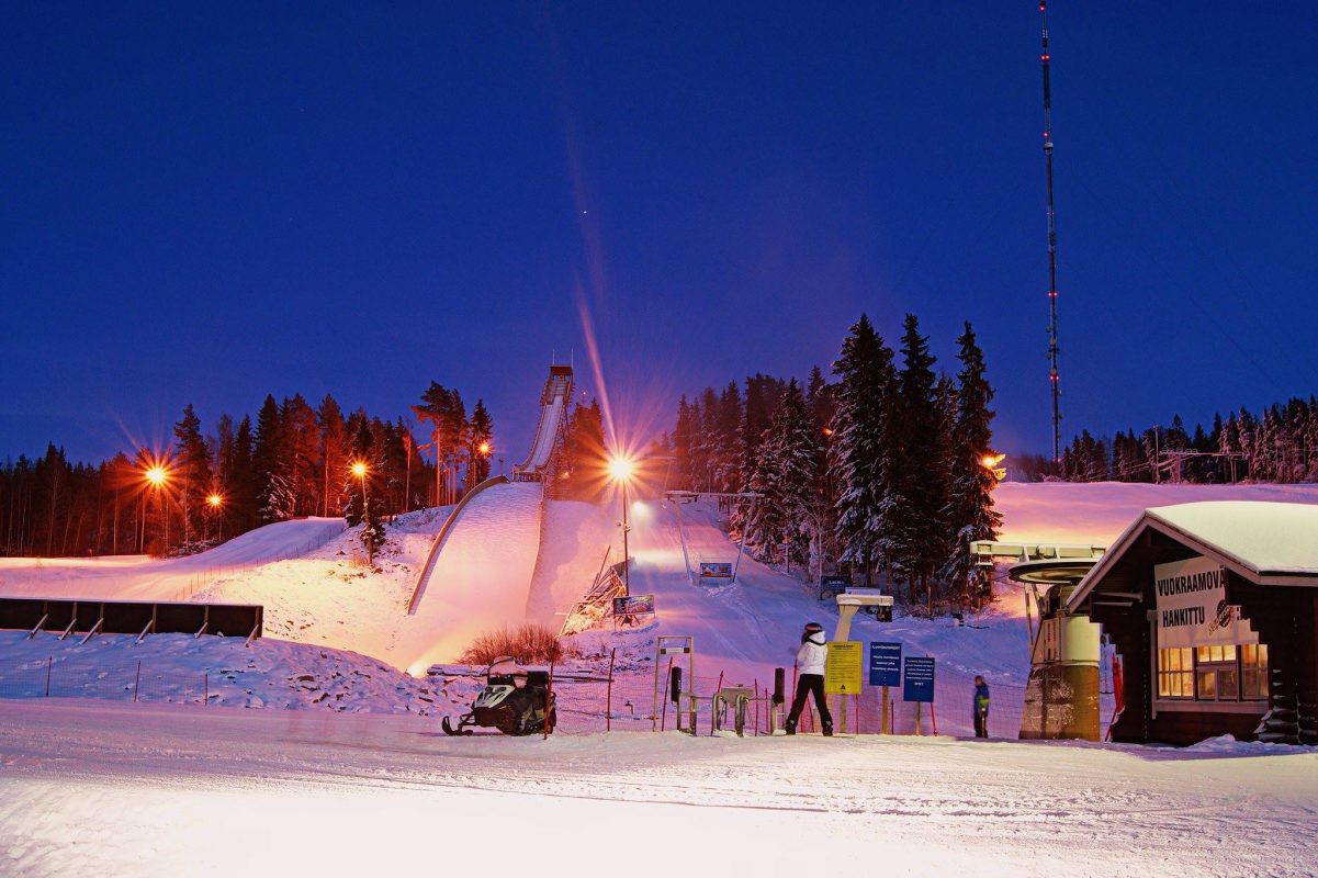 Simpsiö in Finland - a ski slope covered in snow.