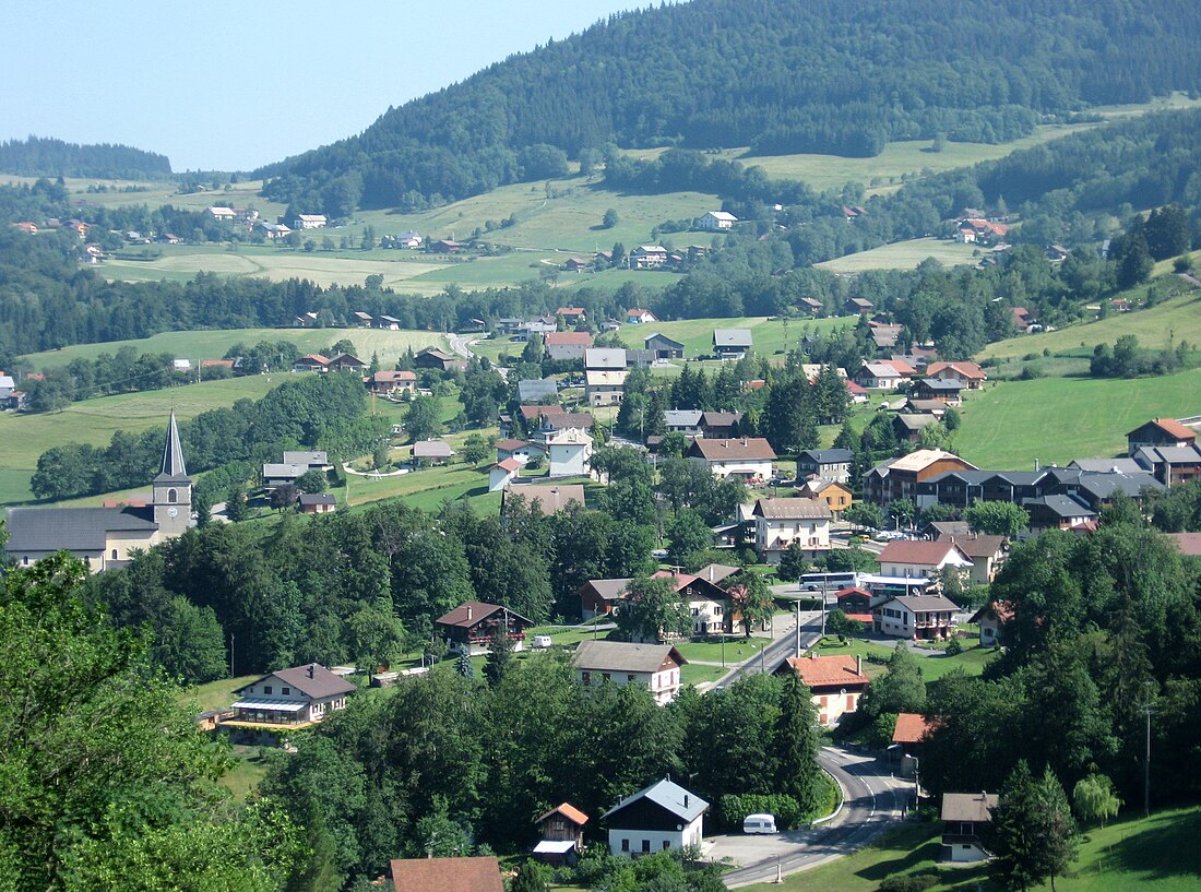 Le Col du Feu – Lullin in France - a view of a small town in the mountains.