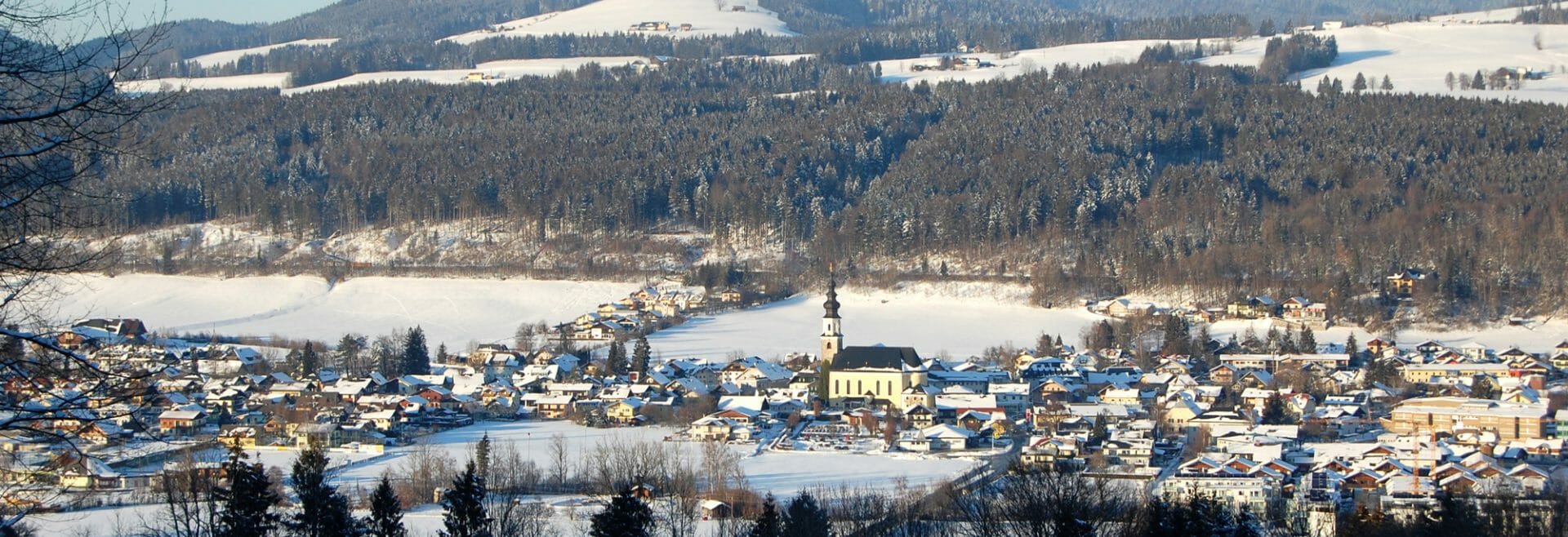 Thalgauberg – Thalgau in Austria - a view of a small town in the mountains.