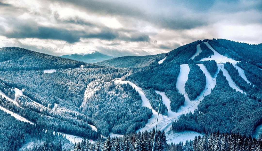 Sugarbush Resort in USA - snow covered mountains in the winter.