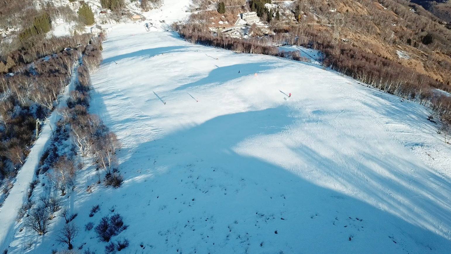 Passo Forcora – Monte Cadrigna in Italy - an aerial view of a snow covered mountain.