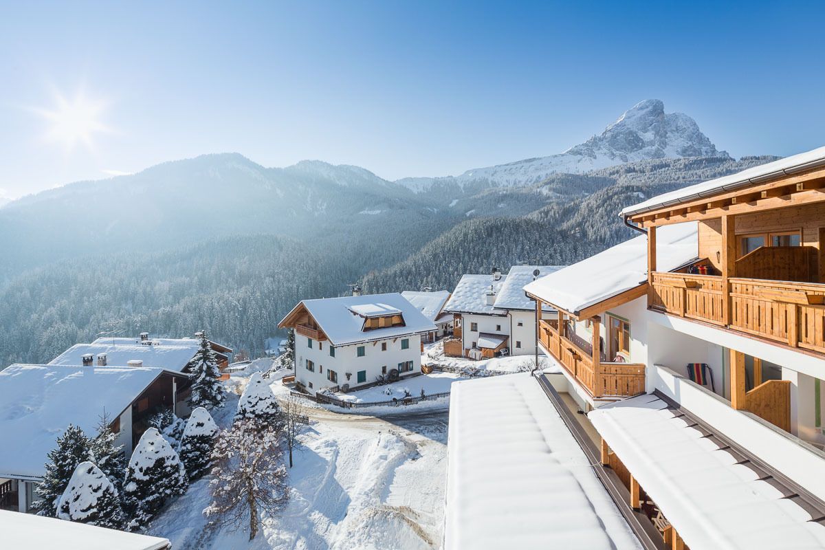 Riepenlift – Antholz-Mittertal in Italy: the view from the balcony of the apartment in the ski resort.
