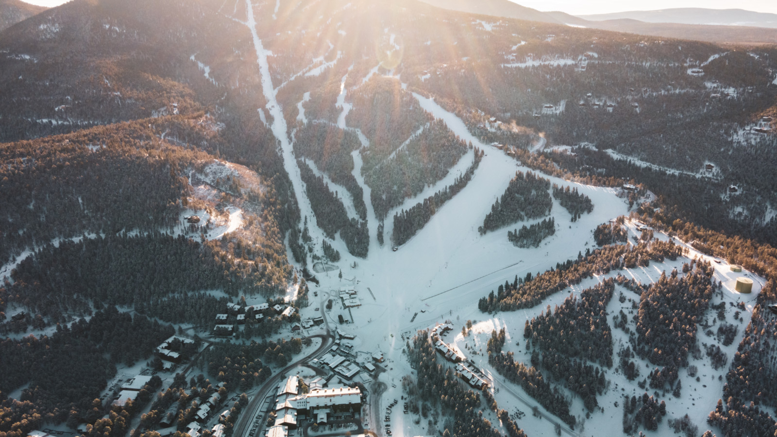 Angel Fire Resort in USA - snow on the ground.