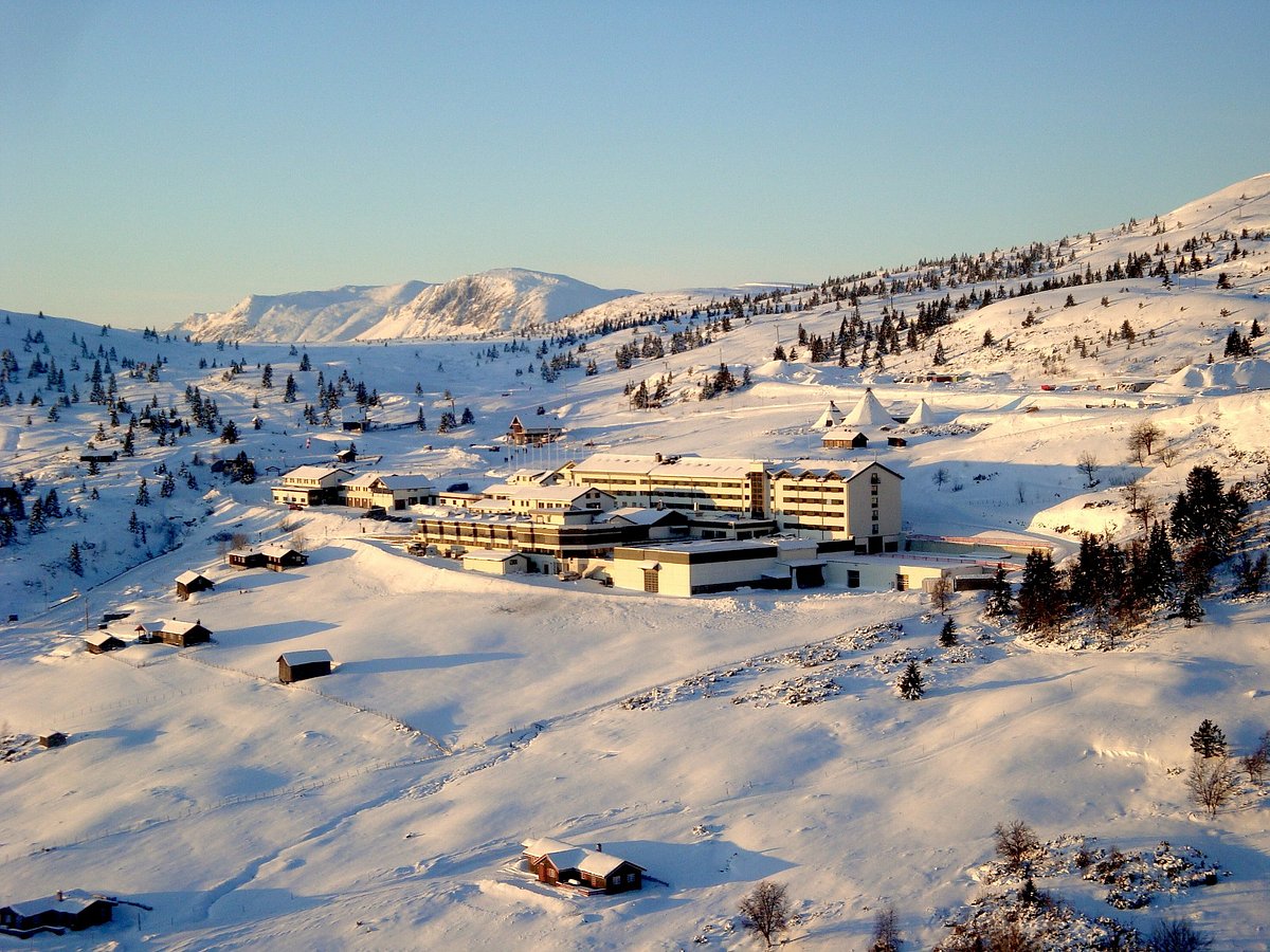 Skjerdingen in Norway - a snowy landscape with a mountain in the background.