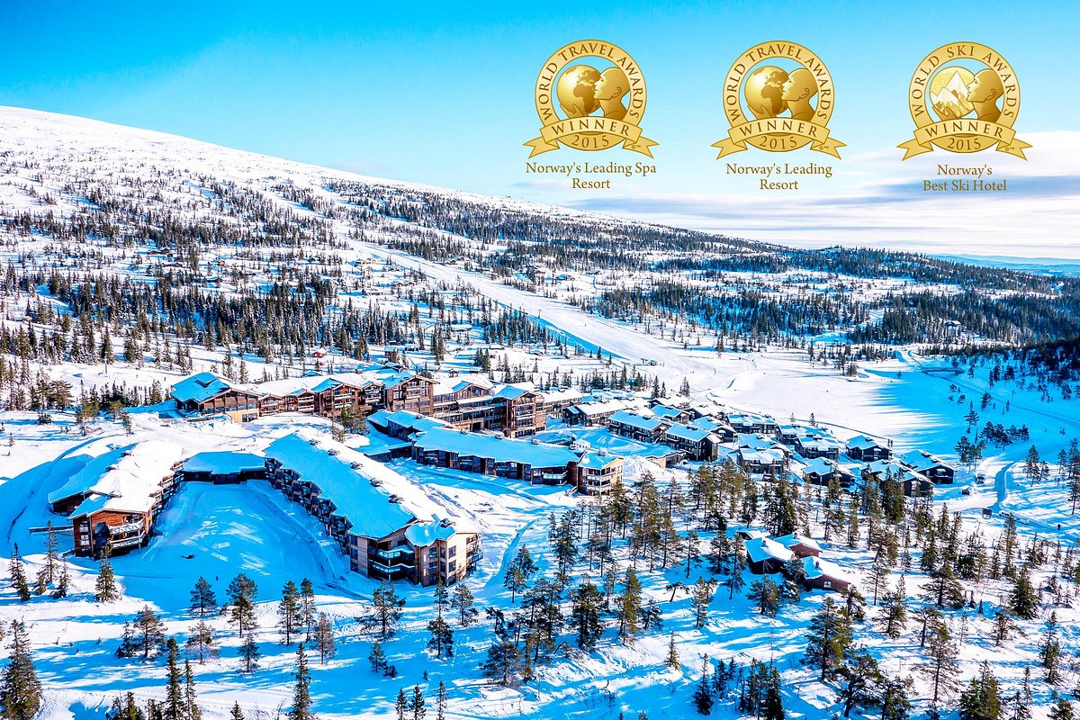 Skjerdingen in Norway: a ski resort surrounded by trees and snow.