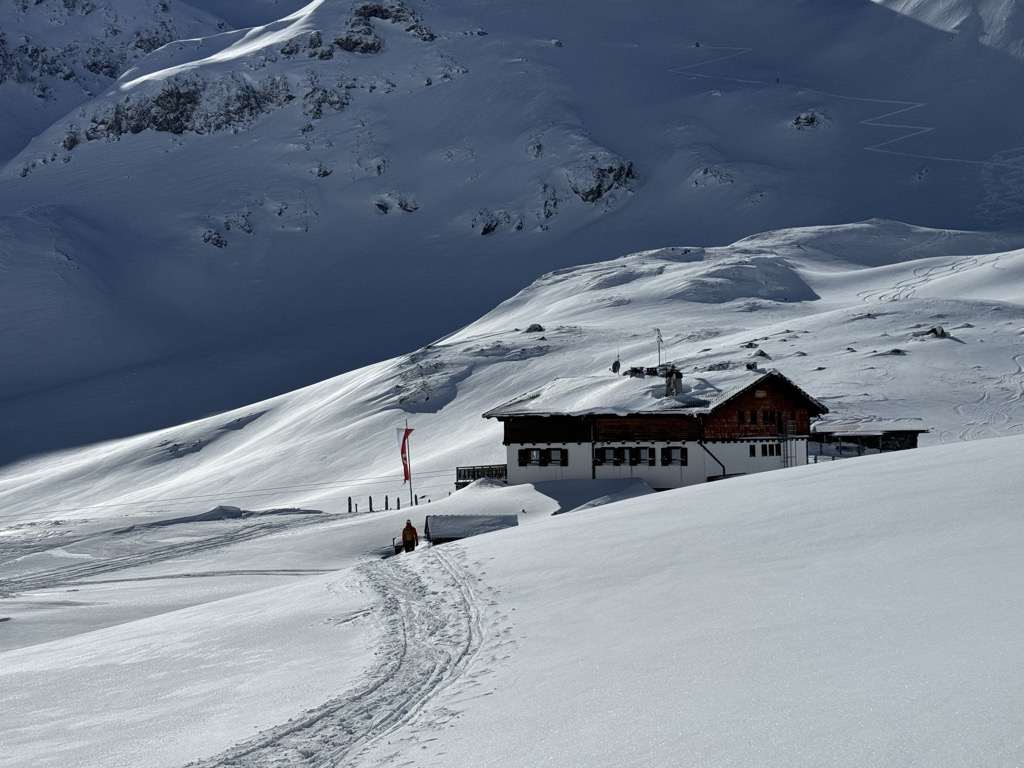 Watles – Malles Venosta in Italy - a house in the middle of a snowy mountain.