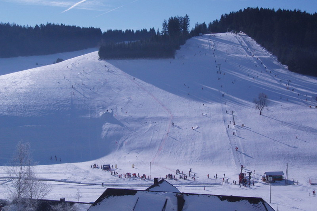 Schneeberglifte – Waldau in Germany - a clear blue sky.