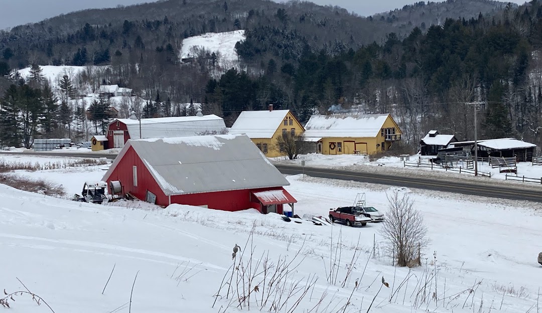 Winter sports enthusiasts enjoying at the Northeast Slopes in East Corinth, Vermont, with a beautiful snow-covered landscape and a distant view of a ski resort.