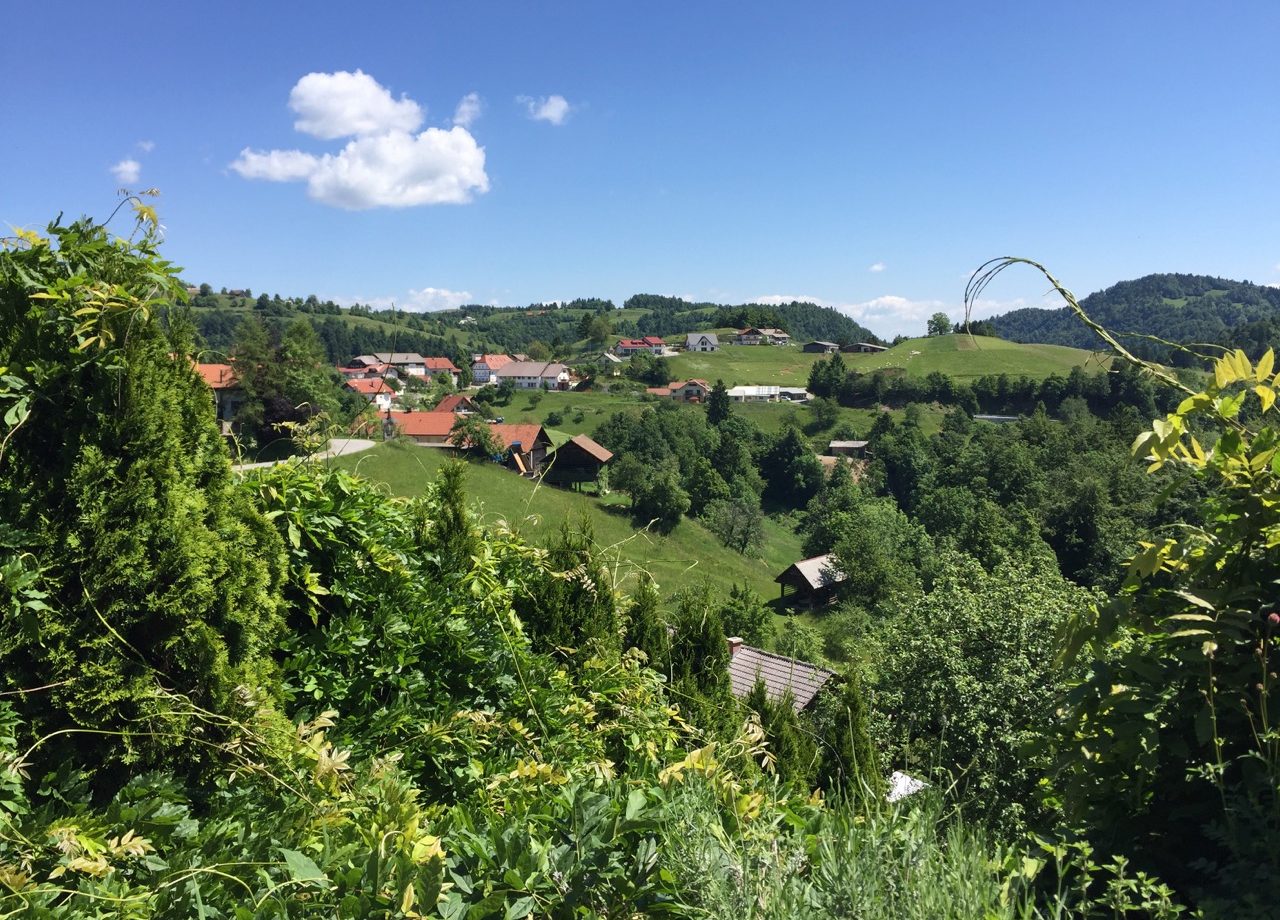 Šentjošt nad Horjulom in Slovenia - the view from the top of the hill.