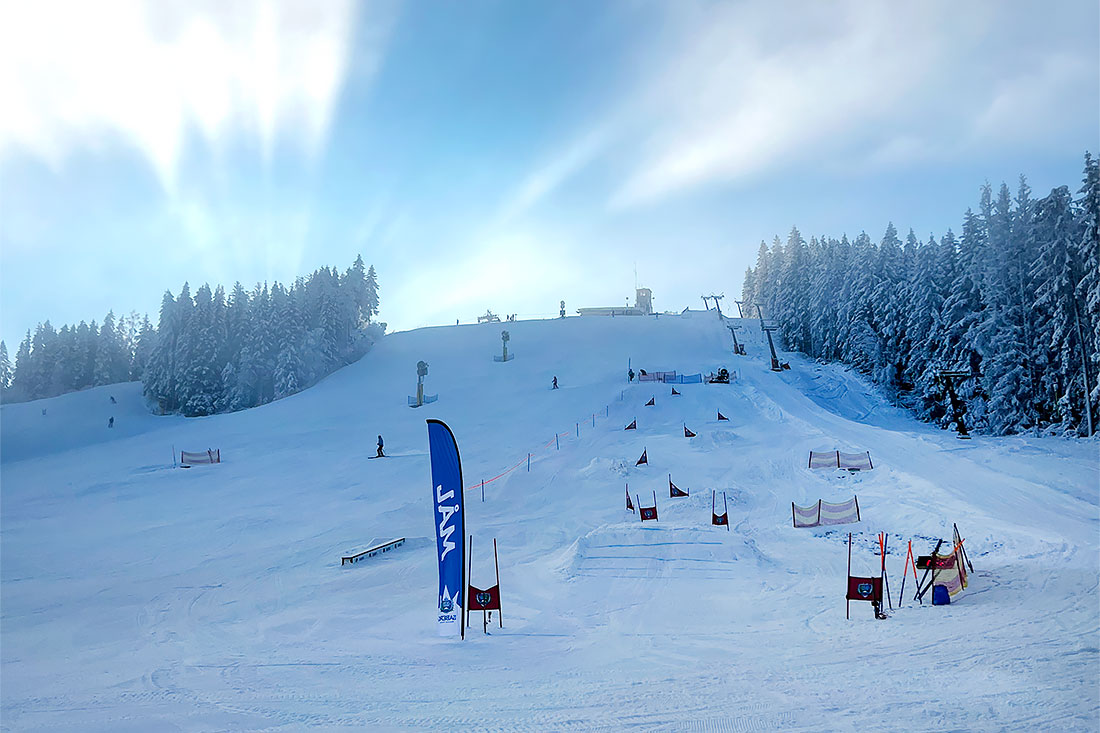 Billingebacken – Skövde in Sweden - a ski slope covered in snow.