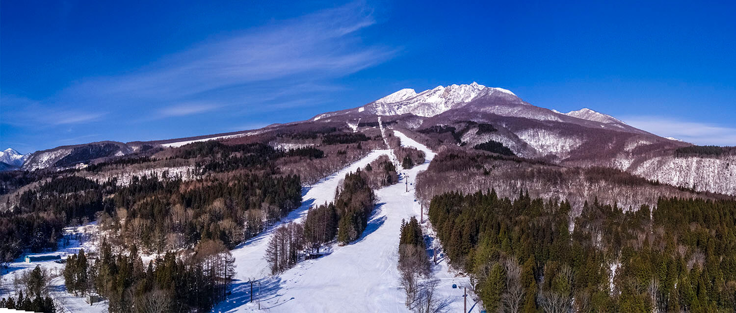 Myoko Suginohara in Japan - a clear blue sky.