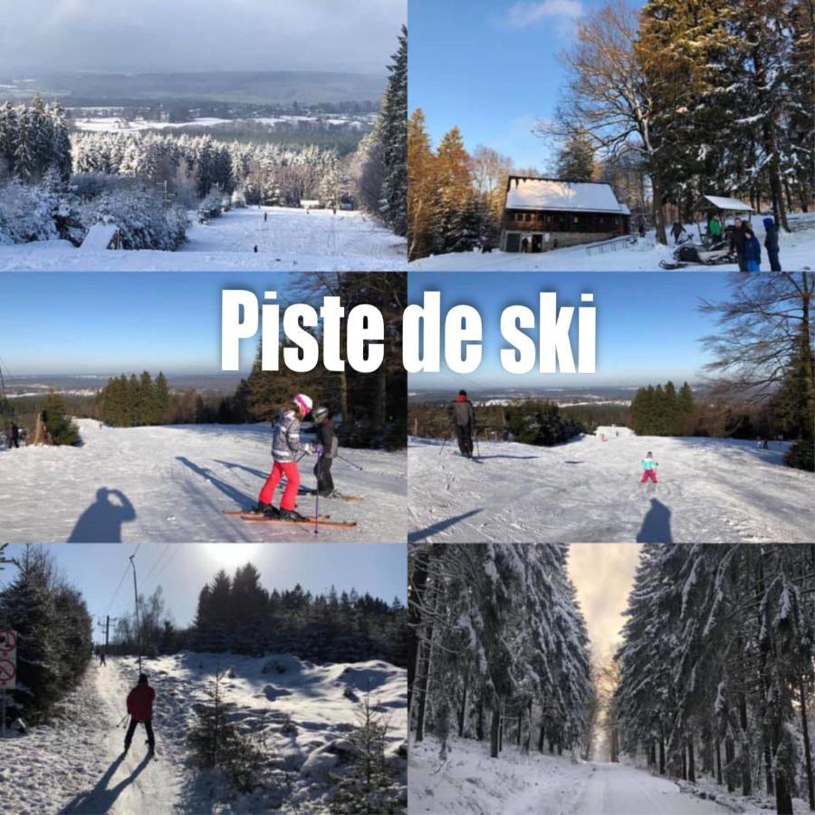Thier des Rexhons – Spa in Belgium - several pictures of people skiing in the snow.