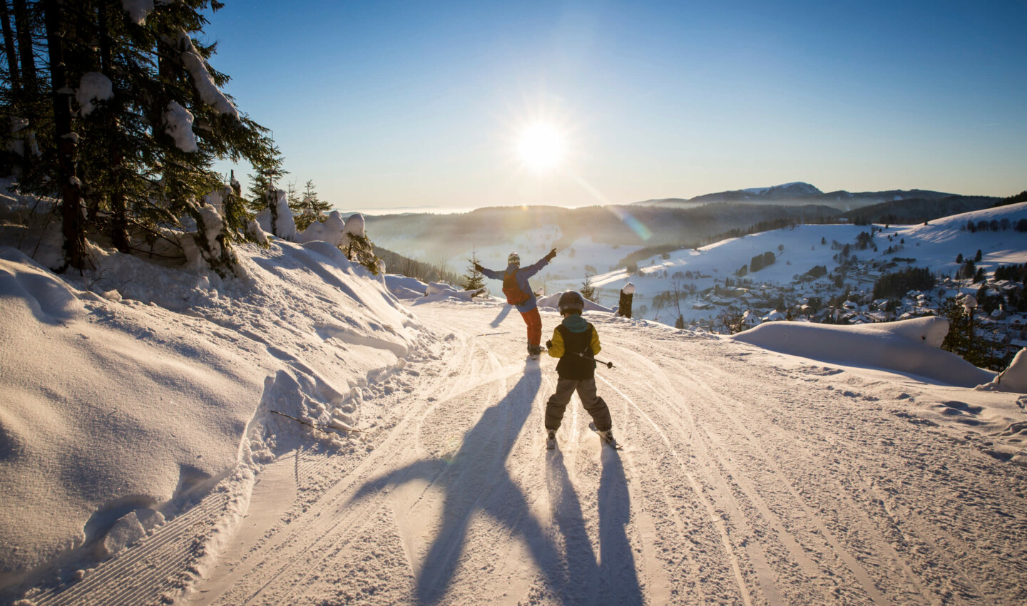 Winterberglifte – Schonach im Schwarzwald in Germany - the snow is white in color.