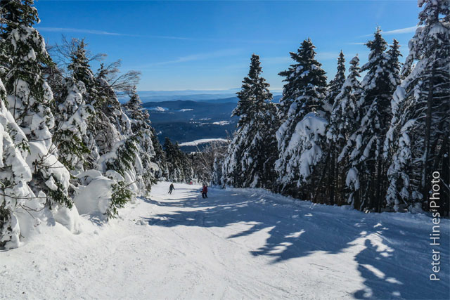 Okemo Mountain Resort in USA - a clear blue sky.