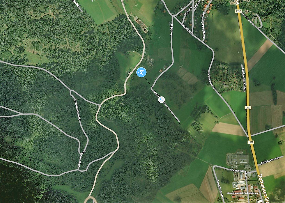 Rothaus in Germany - an aerial view of a road in the countryside.