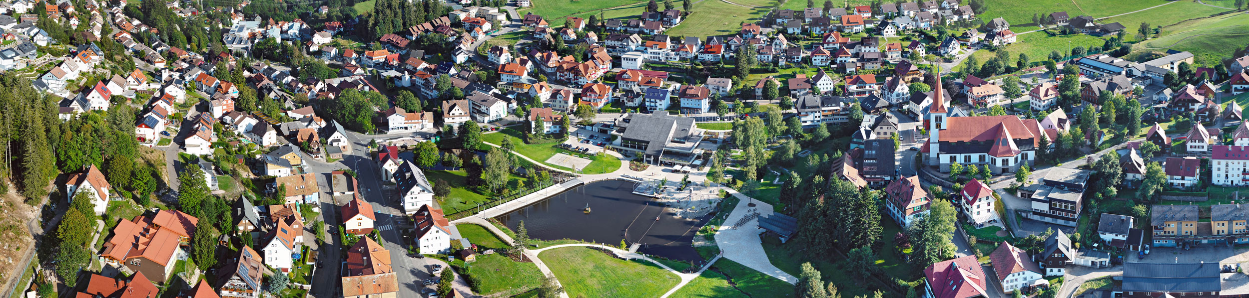 Rohrhardsberg – Schonach in Germany - an aerial view of a small town.