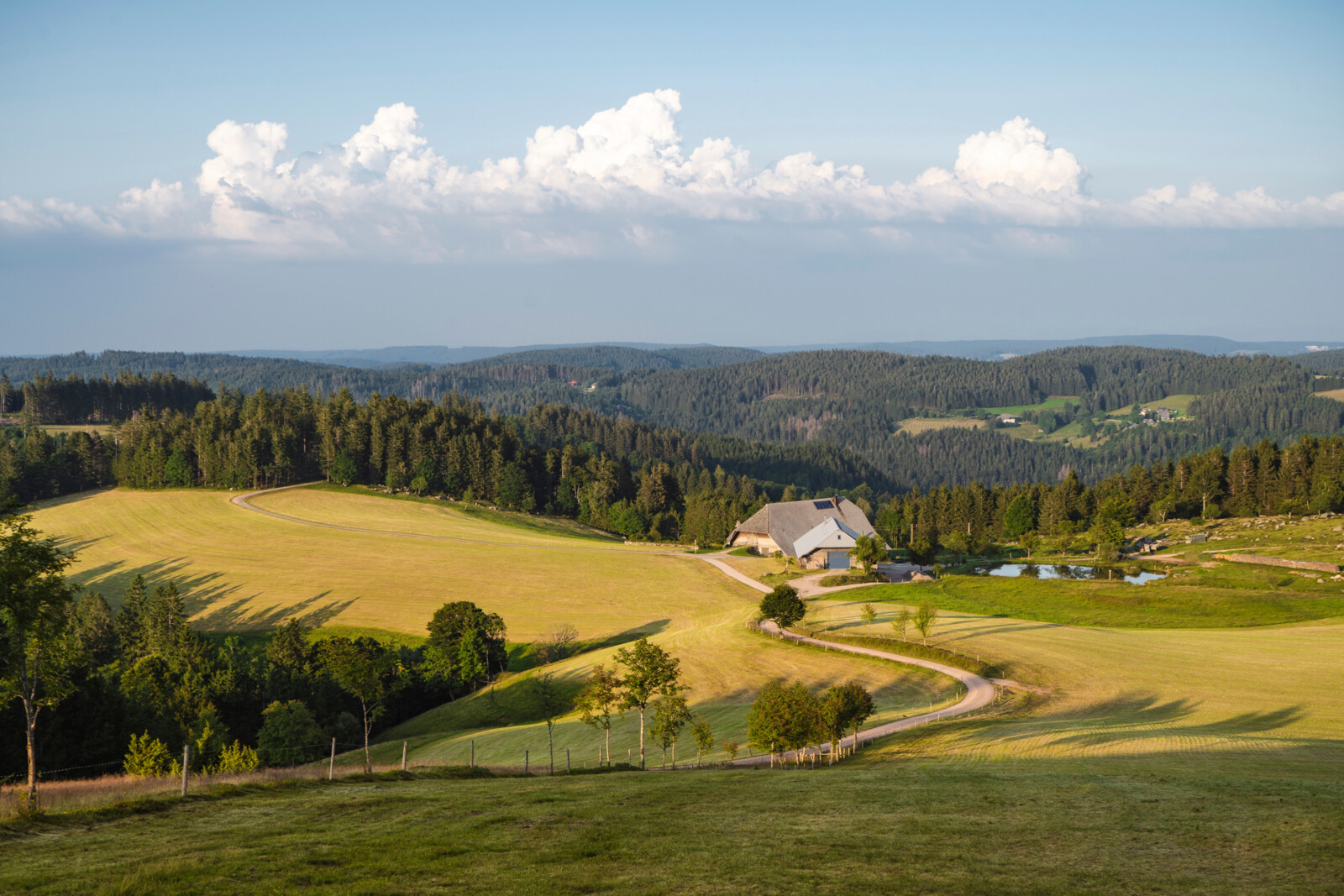 Rohrhardsberg – Schonach in Germany - a field with a house in the distance.