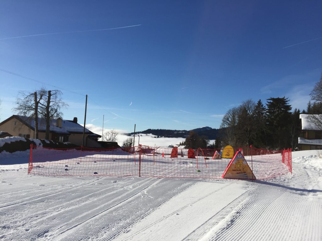 Nollen – Unterägeri in Switzerland - snow on the ground.