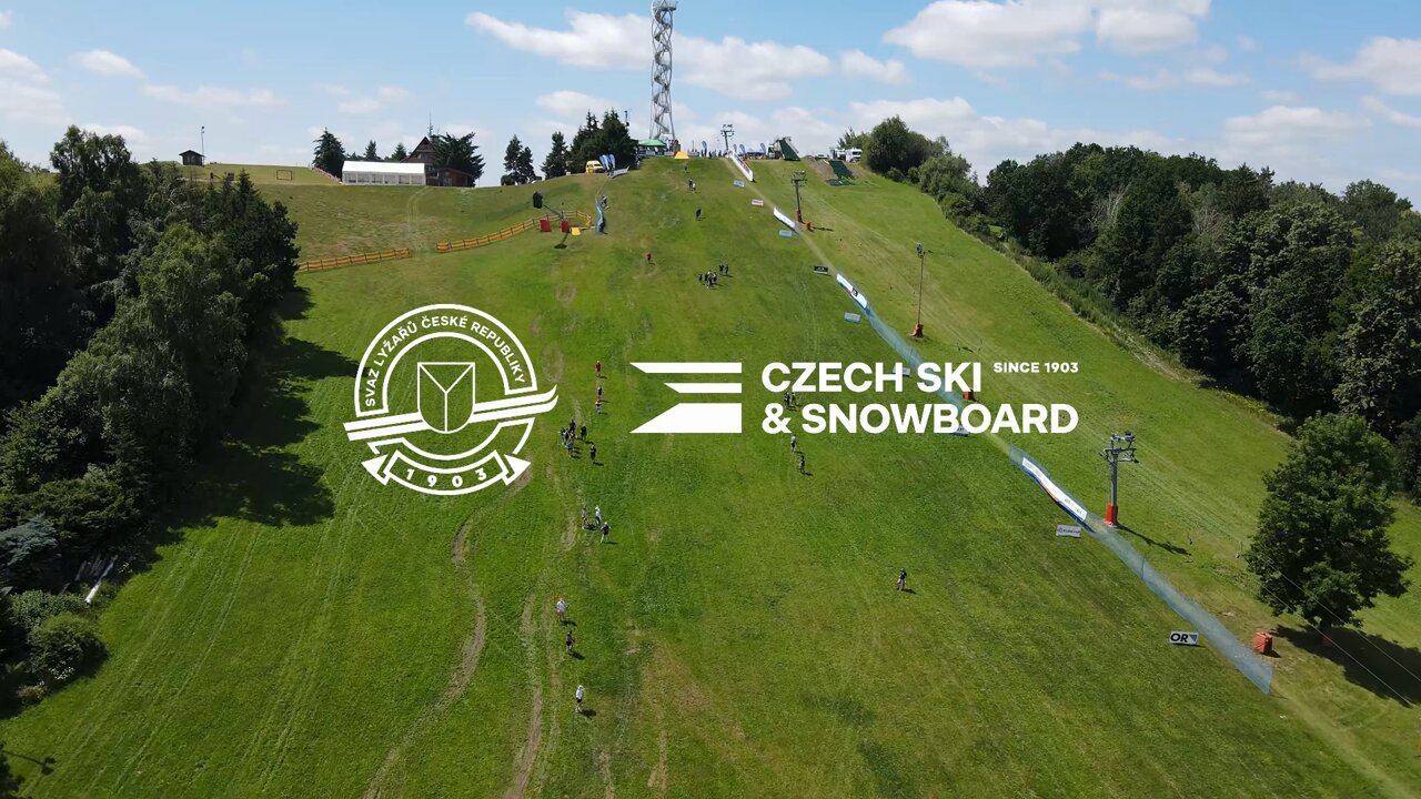 Fajtův kopec – Velké Meziříčí in Czech Republic - a green hill with a white logo on it.