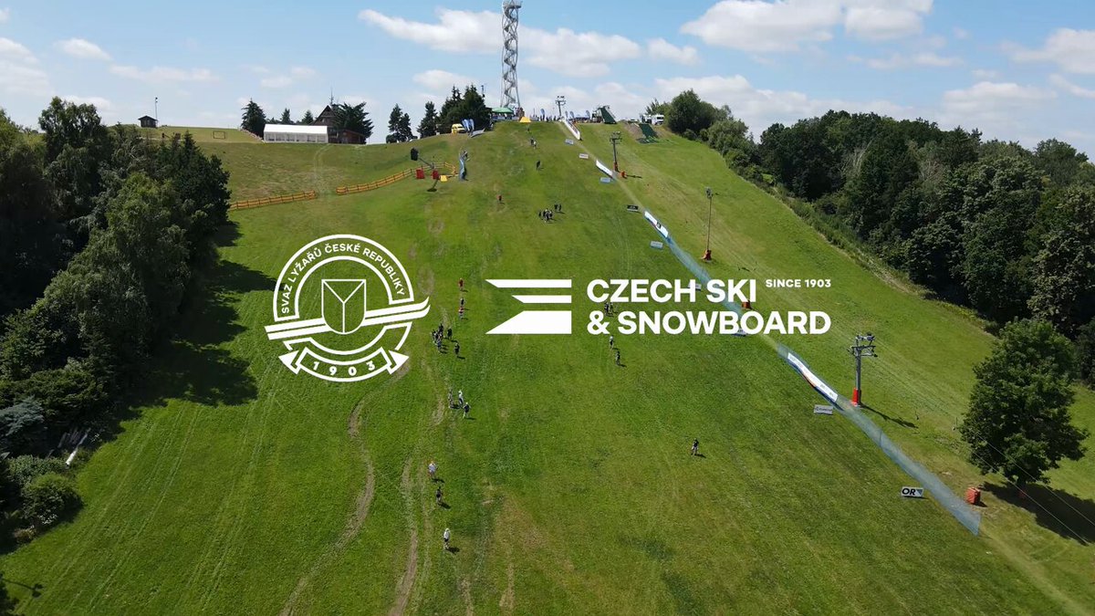 Fajtův kopec – Velké Meziříčí in Czech Republic - an aerial view of a ski slope with a logo on it.