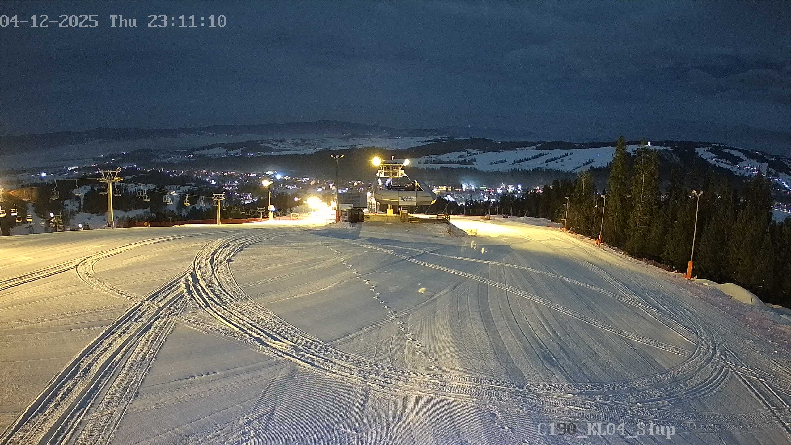 Lubinka in Poland - a view of a ski area with a ski lift.