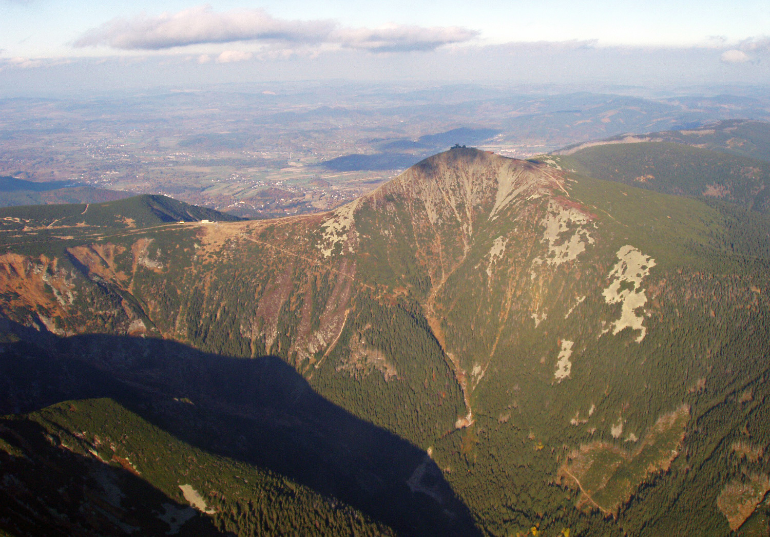 Borowice in Poland - a view of the mountains from the top of a mountain.