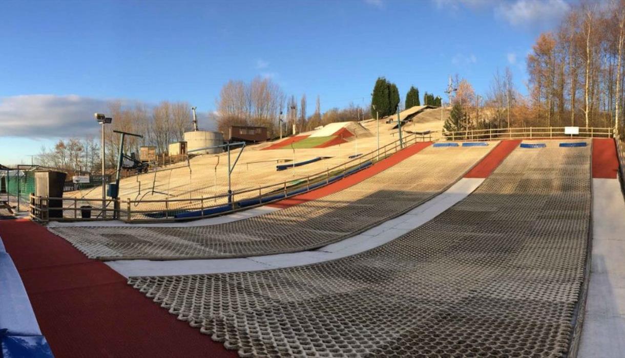 Stoke Ski Centre in United Kingdom - a skate park with a ramp and ramps.