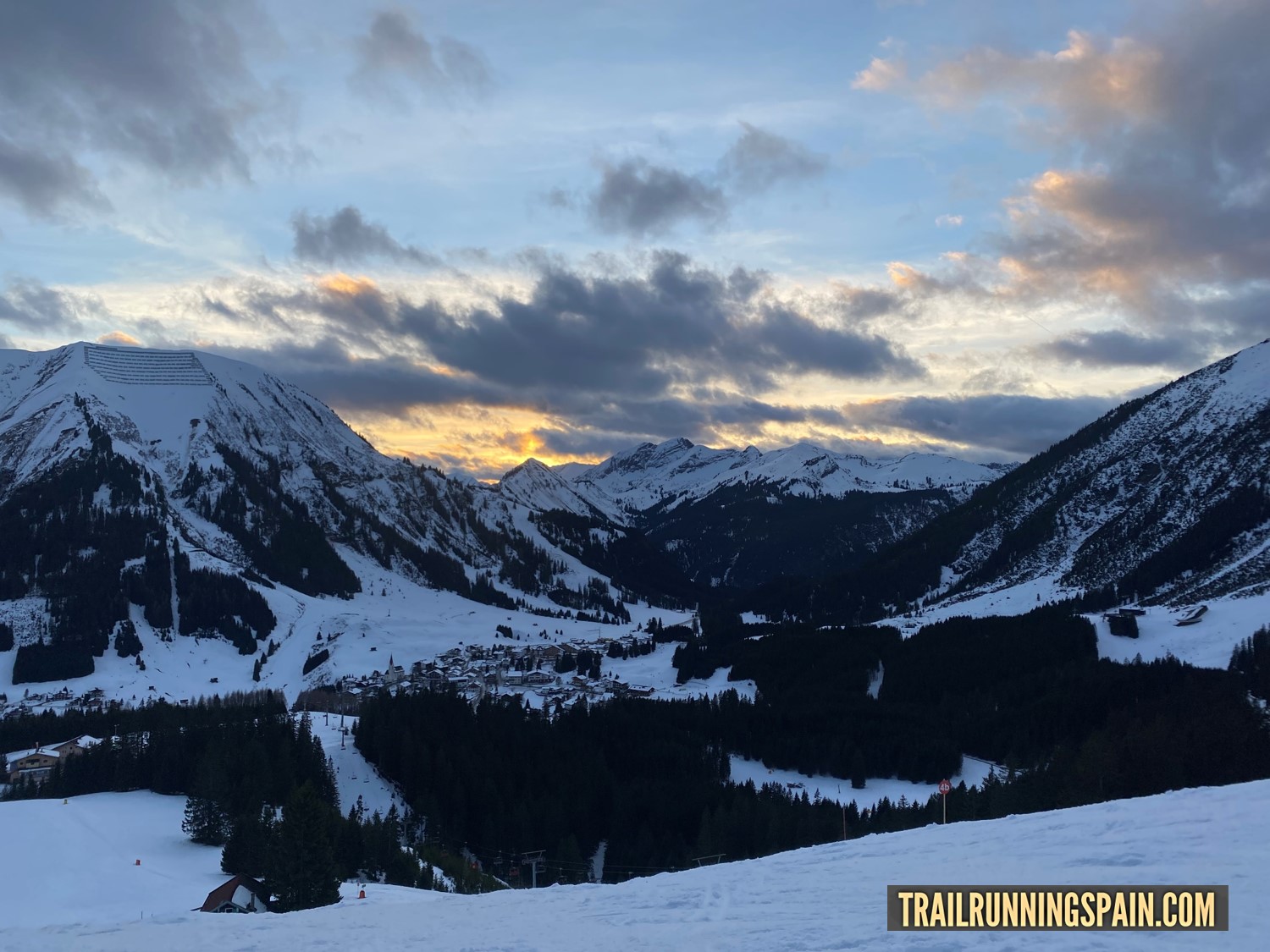 Skiarena Berwang in Austria - a view of the mountains from the top of the mountain.