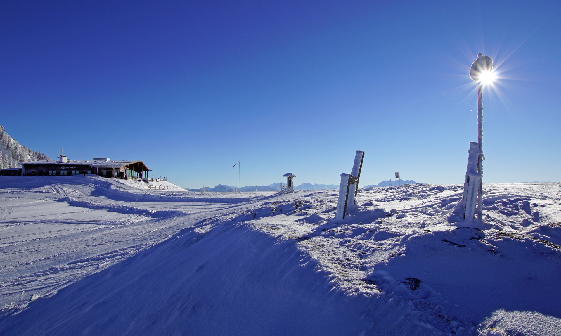 Sachrang in Germany - a clear blue sky.
