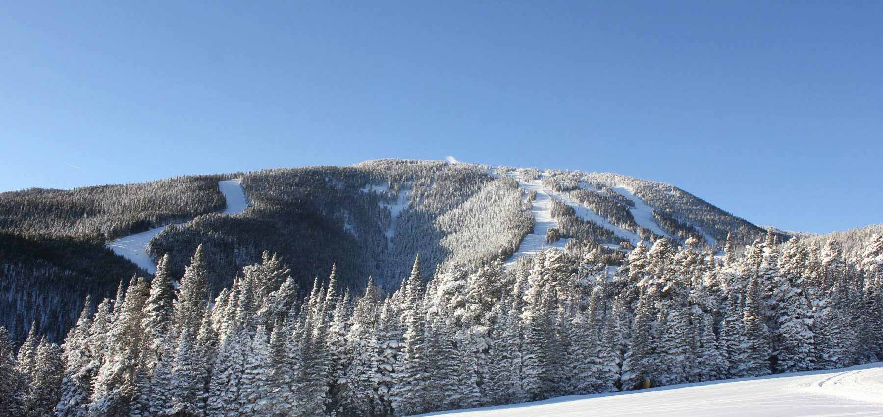 Red Lodge Mountain in USA - a mountain covered in snow.