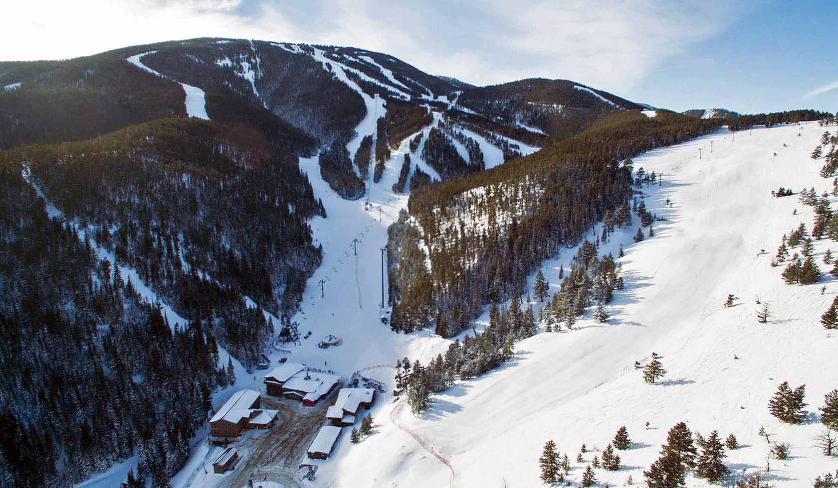 Red Lodge Mountain in USA - a snow covered mountain.