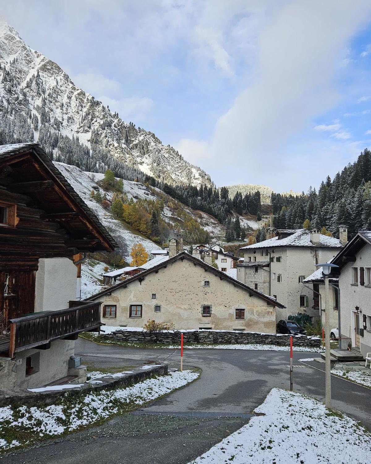 Casaccia in Switzerland - snow on the ground.
